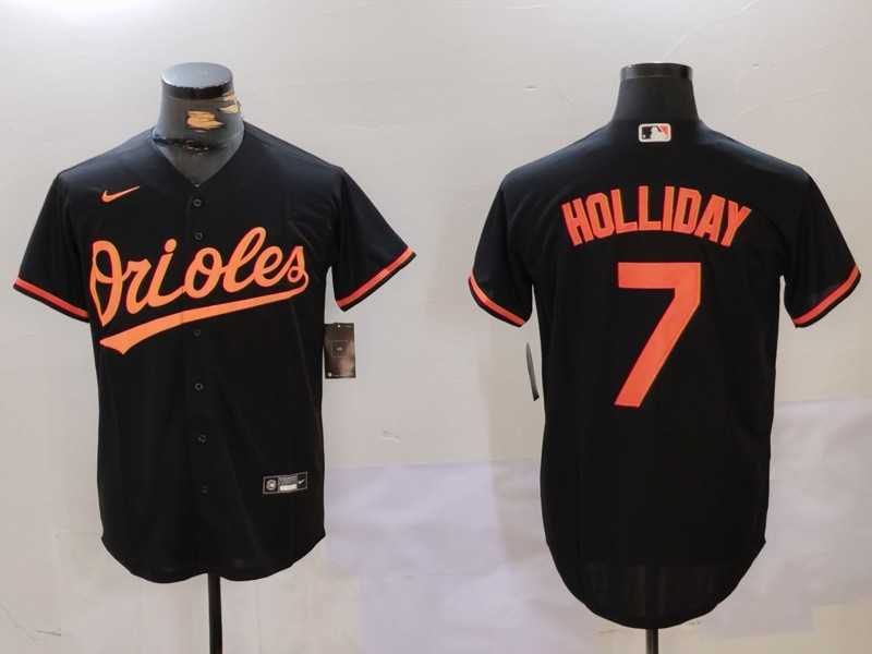 Men%27s Baltimore Orioles #7 Jackson Holliday Black Cool Base Jersey